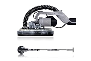 Werku WK400030, Lijadora Circular Paredes Techos, Calidad Profesional, Potencia 750 W, Disco 225 mm, Sistema Luz LED Visión, Incluye Disco Lijado y Manguera Aspiración