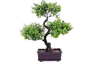 GOOHOCHY Planta artificial en maceta artificial acogedora, bonsái falsa en maceta, decoración de plantas artificiales, bonsái, decoración de plantas falsas, árbol de olivo, escritorio de oficina de