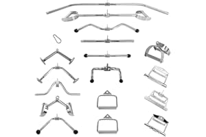 ‎SCSPORTS ScSPORTS® Griffe für Gym - Ergonomisch, bis 200 kg Belastbar, Gerändelte Grifffläche, Stahl, Verchromt - Parallelgriff, Kabelzuggriff, Rudergriff, Kabelzug, Latzug