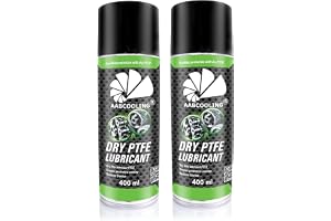 AABCOOLING PTFE Torrt smörjmedel 2 x 400 ml - Torrt smörjset med PTFE för styrningar, lager, gångjärn, lås och plastdrev, korrosions- och fuktbeständig