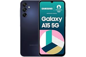 Samsung Galaxy A15 5G 128 Go, Smartphone Android déverrouillé, écran 6,5", batterie 5000 mAh, Bleu nuit, Version FR