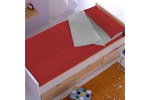 FM TEX Saco Nórdico Cremallera con Relleno Liso (20 Colores a Escoger) (Cama 90 cm, Rojo-Perla)