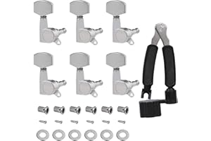 QH-SHOP Zestaw guzików do gitary akustycznej, 6 sztuk, struny do strojenia z 3 w 1, nawijaczem strun, do gitary elektrycznej