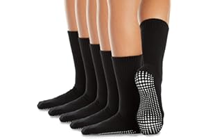 LA Active Calzini Antiscivolo Donna e Uomo, 3 Paia - Calzettoni in Cotone Invernali e Estivi - Abbigliamento per Yoga, Danza, Pilates e Ginnastica