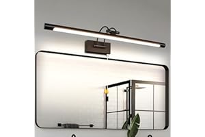 MantoLite LED Bathroom Vanity Light Fixtures 12W Over Mirror Picture Wall Lights, Indoor Lighting Wall Sconce with Ajustable Arm for Hotel Bedside 3000K Reading Lamp Display Lamps (Matte Black 60CM)
