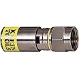 F-Connector For RG6/6Q Coax Cable, Universal RG6 Compression Connector KLEIN TOOLS VDV812-606, Yellow/Nickel, 10 Pack