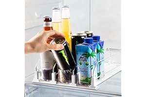 Accwork Automatic Can Dispenser for Fridge, Self-Pushing Fridge Drinks Organizer, Soda Beer Can Organizer for Fridge Pantry, 3 Rows, 31x25cm