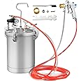 COSTWAY 15L Paint Tank, Pressure Pot Paint Sprayer with 3.5mm Nozzle Spray Gun, Double Pipes, Adjusting Spray Range, Paint Flow & Air Volume, Leakproof Paint Spray Gun Kit for Commercial Home Use