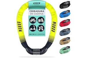 AARON Lock One candado de bicicleta con código numérico de 5 dígitos, alto nivel de seguridad, para bicicleta eléctrica, bicicleta de montaña, bicicleta de trekking, bicicleta de carretera, amarillo