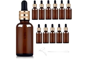 StarryTiger 12 Stück Pipettenflasche, 30 ml Braunglasflasche mit Pipette, Glasflasche mit Pipette, Fläschchen mit Pipette für Essential Öle, Parfümöle, Flüssige Farbstoffe