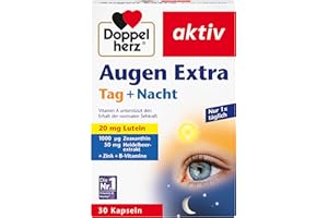 ‎DOPPELHERZ Doppelherz Augen Extra Tag + Nacht - Mit Lutein, Zeaxanthin - 5 Vitamine plus Folsäure - 30 Kapseln