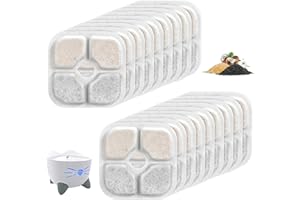 ATSGJLZN 18 Stück Katzenbrunnen Filter für Pixi Filter Trinkbrunnen, Filter Trinkbrunnen mit Dreifaches Filtersystem mit Harz und Aktivkohle