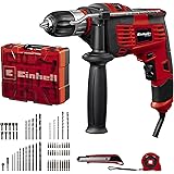 Einhell Schlagbohrmaschinen-Set TC-ID 1000 E Kit +64 (1010 W, Drehzahl-Elektronik, 13 mm-Schnellspannbohrfutter, Schlagzahl 4