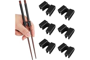 Lamkrtlp 6 Piezas Ayudantes de Entrenador de Palillos, Reutilizables Ayudantes de Entrenamiento para Palillos, para Adultos, Principiantes o Estudiantes (Negro)