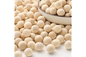 DAHI 500pz Palline di Legno 10 mm, Sfere di Legno, senza Foro, Perline Rotonde, per Lavoretti, Decorazioni Fai da Te (10 mm)