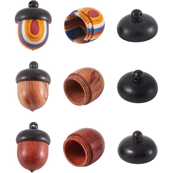 LEEINTO Collier Ras-du-Cou Vintage Gland En Bois – Pendentif Acorn Avec Cordon Cuir, Bijou Boho Élégant Femme & Cadeau