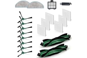 AVAENZO Accesorios para Irobot Roomba Combo Essential, 2 cepillos Principales, 6 filtros, 2 Paños, 8 cepillos Laterales, 1 Filtro primario Piezas de Repuesto