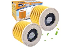 KEEPOW 2 Pack Cartridge Filter for Karcher WD2 WD3P WD 2200 SE 4001 Wet & Dry Vacuum Cleaners, Part # 64145520