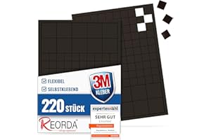 ‎REORDA Reorda Self-Adhesive Magnetic Plates (Pack of 220) | Strong 3M Adhesive Allows First-Class Adhesion | Versatile Flat Magnets for Crafts & Cutting | Ideal for School and Office