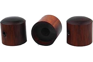 Guyker Czerwone gałki sterujące potencjometrem z drzewa sandałowego śr. 6 mm (0,24") doniczki trzonkowe - obrotowa gałka głośności, część zamienna do gitary elektrycznej lub precyzyjnego basu - 3