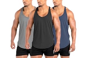 Lehmanlin Herren Fitness Stringer Muskel Tank Top, Gym Workout Achselshirts Y-Back,Bodybuilding Muskelshirts Männer Schnell Trocknend