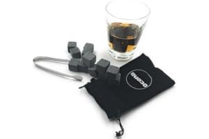 ocona Whisky Steine, Wiederverwendbare Eiswürfel mit Eiszange, Speckstein (12 Stück)