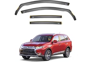 iSpeed Wind Deflectors For Mitsubishi Outlander mk3 2012-2021 5 Door SUV 4pc Set - Keep Your Car Ventilated in Rain - Reduce Wind Turbulence - Tinted In-Channel Type