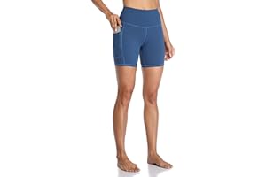 Colorfulkoala Mallas Cortas Mujer de Yoga de Cintura Alta con 2 Bolsillos Laterales Pantalones Cortos para Fitness Ciclista