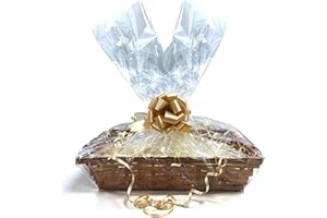 PURE SOURCE NUTRITION 2 x DIY Make Your Own Hamper Wicker Gift Basket Box Kit with Shred+Cellophane+Bow Bamboo Baskets S, M, L, XL, XXL for Gift Hampers Christmas Birthday Christening Baby Shower Empty 4 Pcs Kit (XX-Large)