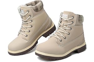 Maxome Walking Boots Womens Hiking Ankle Black Boots Ladies Waterproof Mid Calf Lace up Womens Trekking Shoes Lightweight Non-Slip Outdoor Work