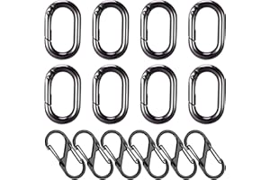 ‎NEWOFVIEW Newofview 14 Stück Metall Karabiner Set, 6 Stück S Karabinerhaken Klein und 8 Stück 1 Zoll Schwarz Karabiner Mini für Outdoor Camping Zuhause Wandern