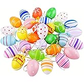 24 colourful Easter eggs for hanging, plastic Easter eggs for indoor and outdoor use, Easter decoration, Easter shrub decorat