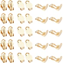 Lot De 20 Boucles D'Oreilles à Clips Dorées UNICRAFTALE - Acier Inoxydable 304 - Créoles Rétractables Pour Fabrication Bijoux