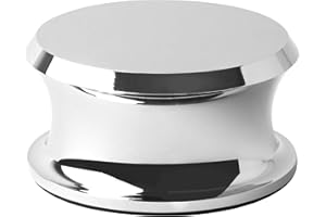 Hudson Hi-Fi BigBen Record Weight Stabilizer with Protective Leather Pad - 13-Ounce Vinyl Turntable Weight - Durable & Stylish LP Stabilizer - Fits on Any Turntable - Chrome