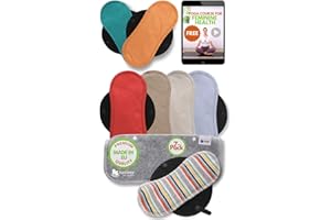 NATISSY Protege Slip Lavable Bio Coton; Lot de 7 (S) Protège Slip Reutilisable FABRIQUÉE EN UE; Serviette Hygiénique Lavable sans PUL; Protege Slip Lavable pour pertes blanches NE CONVIENT PAS pour les Règles