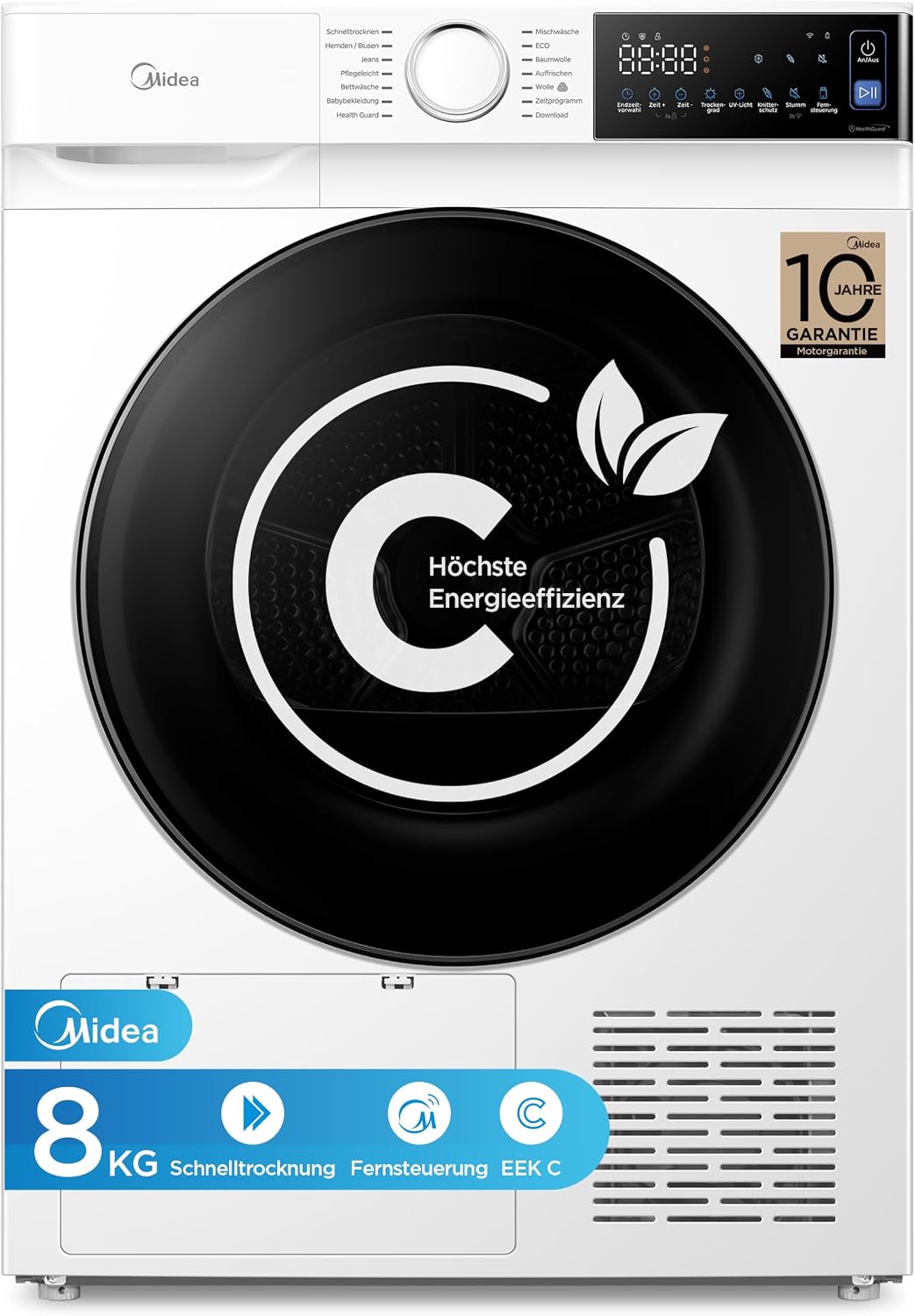 Technische Daten & Spezifikationen : Midea Serie V5 Wärmepumpentrockner 9kg Energi