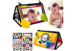 Eagool Giochi Montessori Neonati 0 3 6 12 Mesi,Giocattoli a Specchio per Bambini,Tummy Time Specchio Bambini Sensoriali Giocattolo per Massaggiagengive Giocattoli Educativi Regali