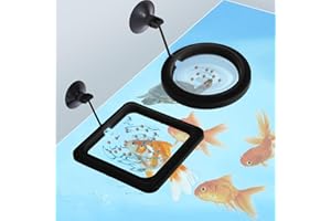 FDCLIXUVOL 2 Pcs Futterautomat, Schwimmpflanzen Aquarium Futterring mit Saugnäpfen Schwimmende Pflanzenringe Wasserwechsel-Fischfutterspender Schwimmender Ring für Bettas, Goldfisch, Schildkröte (Schwarz)