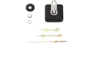 Clock-it Meccanismo Orologio di qualità, Silenzioso con Rotazione Continua, Lancette Metallo Dorate, Canotto H 16mm / Filettatura 10mm. per Orologio da Parete. Azienda Italiana specializzata.