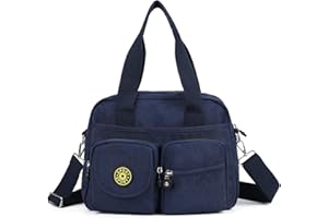 Gladdon Borsa a tracolla in tela multi tasca da donna grande casual Tote bag per le donne Shopping escursionismo uso quotidiano impermeabile