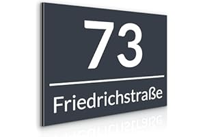 Muralo - Tabliczka z numerem domu, na drzwi, do budynków, pokoju - szer. 32 cm x wys. 21 cm - antracyt