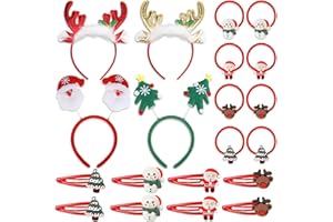 HOWAF Christmas Headbands Christmas Hair Accessories, christmas Hair Bands reindeer headband Xmas Hair Clip Snap Hair Clips Santa Xmas Hair Barrettes Gifts for xmas Accessories Presents