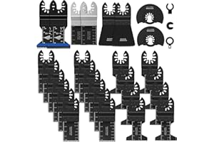 FANTICDE Lame de Scie Oscillante 31pcs, Outil Multifonction Universelle Accessoires pour Plastique, Bois, Métal, Bosch, Dremel, Dewalt, Fein Multimaster, Makita, Milwaukee, Ryobi