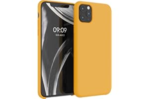 kwmobile Carcasa Compatible con Apple iPhone 11 Pro MAX Funda - Case TPU y Silicona antigolpes - Apto Carga inalámbrica - Amarillo azafrán