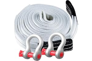 YIMIHUA Courroie De Traction 15T Corde De Traction Lourde Ceinture De Traction Treuil De Ceinture De Récupération Remorque à Trois Couches épaissie Tout-terrain 4x4 Avec Corde De Traction Tout-terrain Blanche