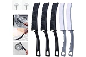 DYDHRER Cepillo Limpieza Hogar, “5Pcs” Cepillo de Limpieza, con 2Pcs de Ganchos, Cepillo Cerdas Duras, Cepillo para Limpiar Juntas para Limpiar Esquinas/Esquinas/Grietas de Ventanas(3 Negro+2 Blanco)