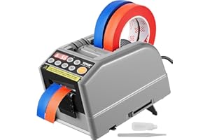 VEVOR Distributeur automatique de ruban adhésif électrique 25 W coupe-ruban machine de découpe de ruban largeur de ruban 6-60 mm longueur du ruban 5-999 mm pour industries, bureaux, maisons, magasins