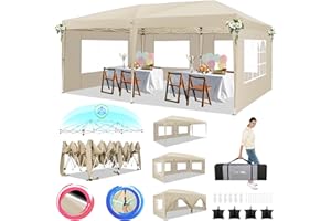 HOTEEL Carpa Plegable 3x6 Impermeable con 6 Paredes Y 4 Bolsas De Arena Carpas para Exteriores 3x6 Cenadores para Jardin Camping, Fiestas, con Bolsa De Transporte,DiseñO De Bloqueo De Un Toque