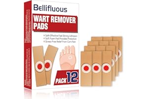 Bellifluous Warzenentferner, 12Stück Hühneraugenpflaster, Warzen Entfernen für Füße und Zehen, Sanftes und Sicheres Warzenpflaster, Hühneraugen entferner zur Linderung von Hühneraugenschmerzen