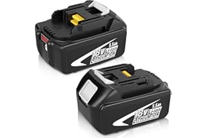 TOPBATT 2 Pack 5500mAh Compatible for Maki-ta 18V Battery BL1860B BL1860 BL1850B BL1850 BL1840 BL1830 with Indicator